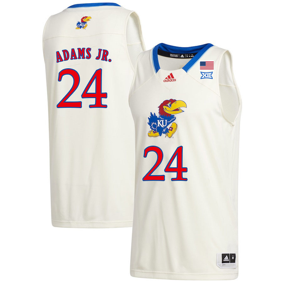 Men #24 KJ Adams Jr. Kansas Jayhawks College Basketball Jerseys Sale-Cream